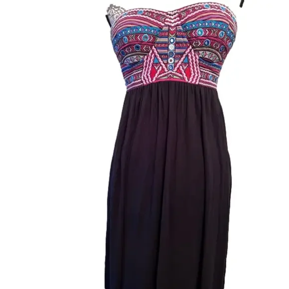 mara hoffman embroidered maxi dress Mara Hoffman // White & Green Linen Embroidered Maxi Dress – VSP Consignment